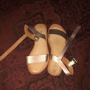 Girls Rose Gold Sandals